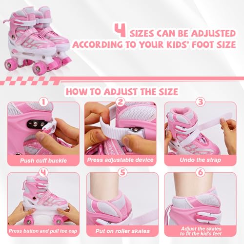 Adjustable Roller Skates for Kids Girls Boys Beginners
| All Light up Wheels Roller Skates for Outdoor Indoor Sports
|