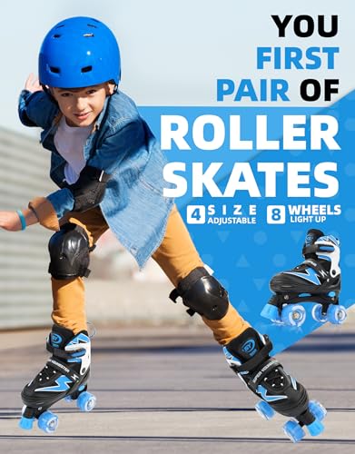 Adjustable Roller Skates for Boys and Girls Ages 5-12 with Light Up Wheels
| Fun and Adjustable Roller Skates for Kids